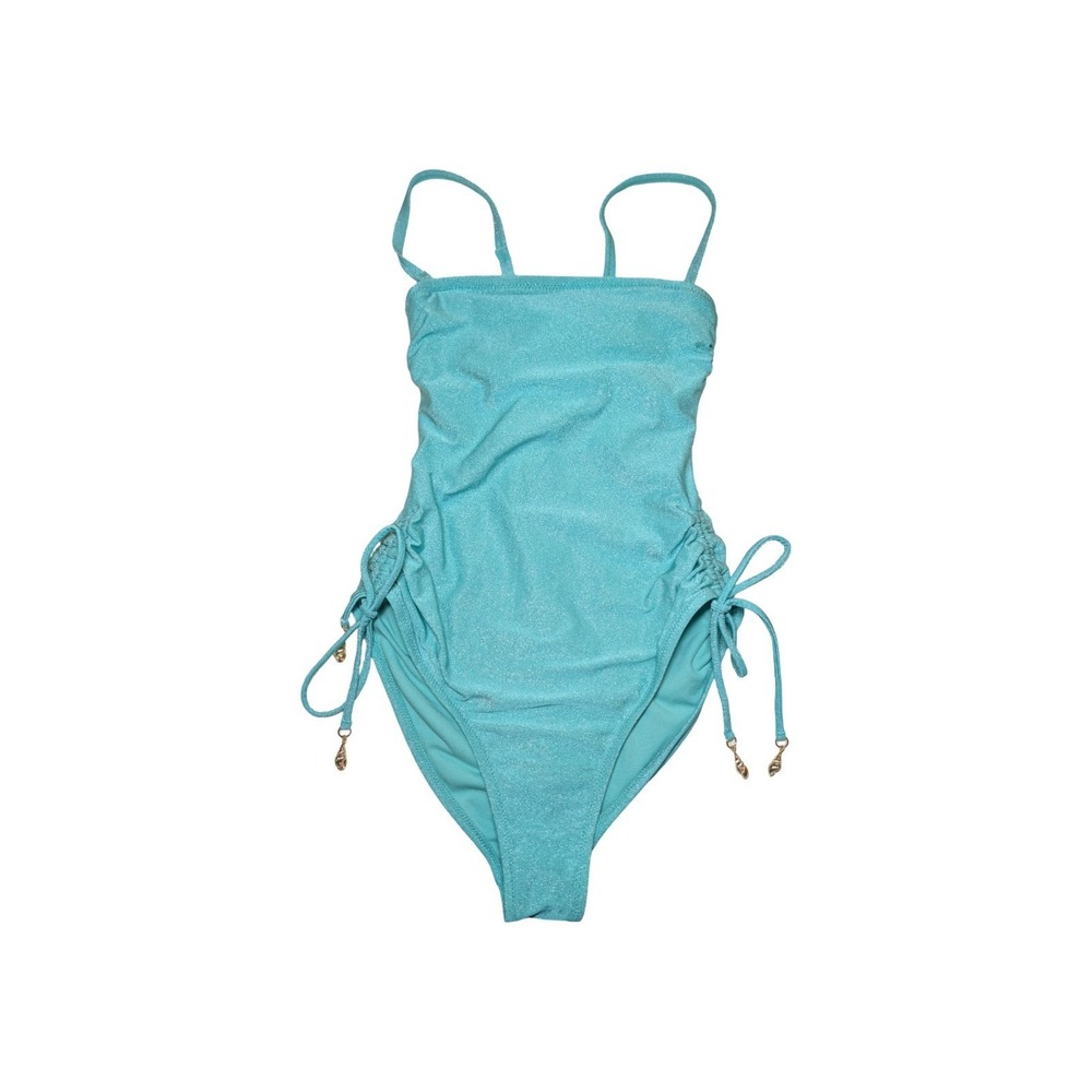 ⭐D1 Shade & Shore Swimsuit Green Glitter Padded‎ With/without Straps - XS